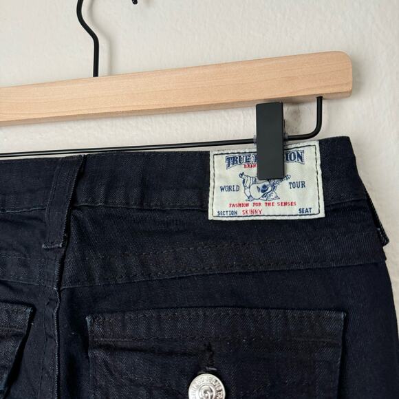 Vintage Y2K True Religion Womens Dark Skinny Jean Rhinestone Denim Pants Size 26 - Picture 10 of 11